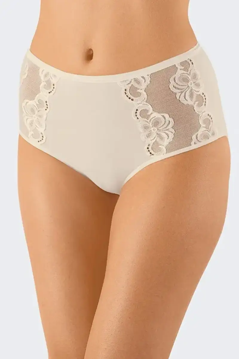 Nina von C dames maxi-taille slip kant - Hoge kanten dames slip - Elastisch katoenen onderbroek Nina von C dames maxi-taille slip kant - Hoge kanten dames slip - Elastisch katoenen onderbroek