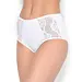Nina von C dames maxi-taille slip kant - Hoge kanten dames slip - Elastisch katoenen onderbroek - Wit