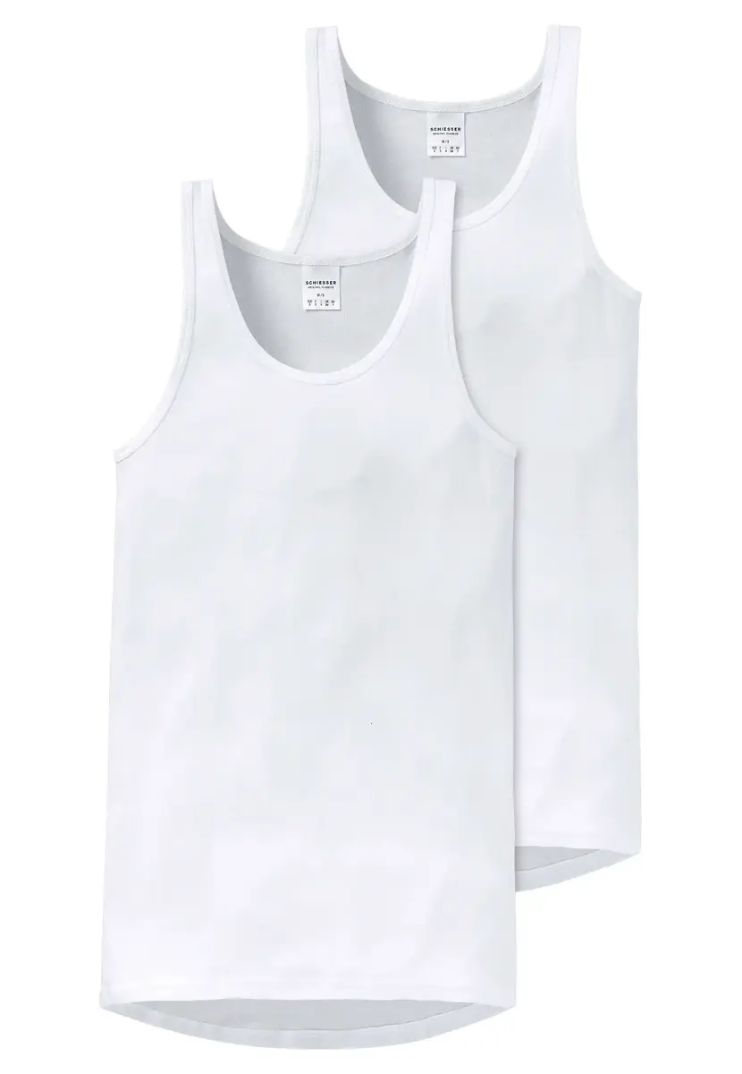 Schiesser 2-pack Classics heren hemden - Mannen singlet - onderhemd - 100% katoen