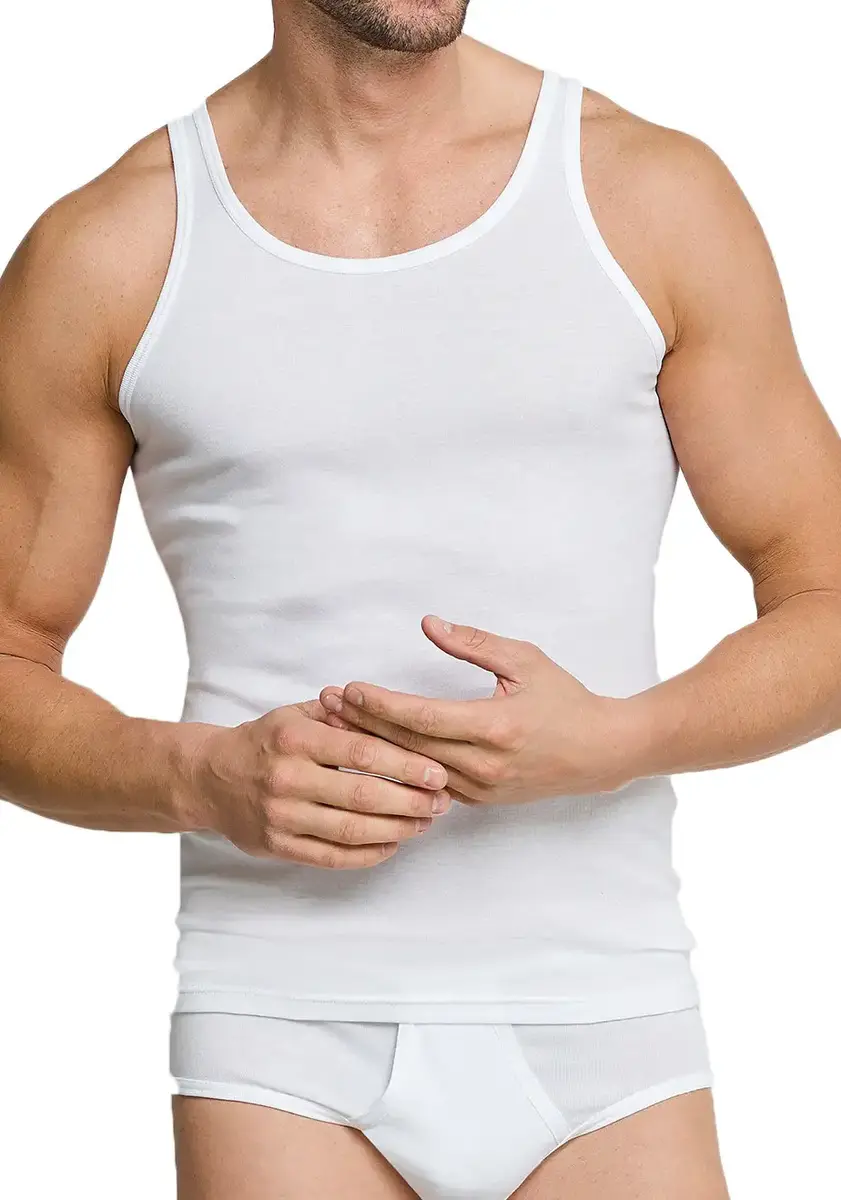 Schiesser 2-pack Classics heren hemden - Mannen singlet - onderhemd - 100% katoen