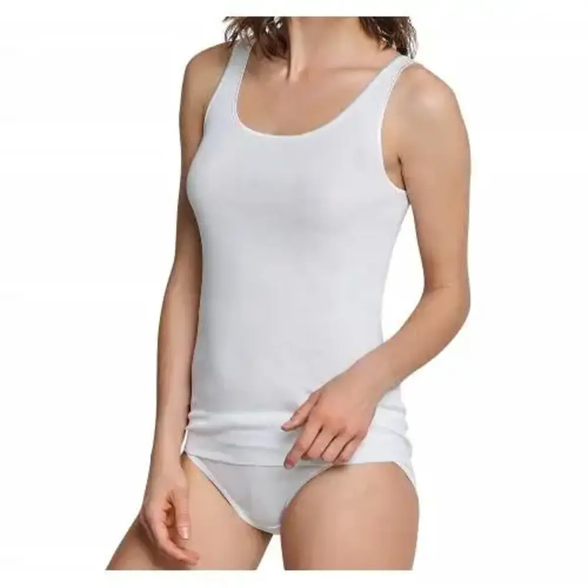 Schiesser dames hemd Luxury - brede bandjes - Wit vrouwen singlet