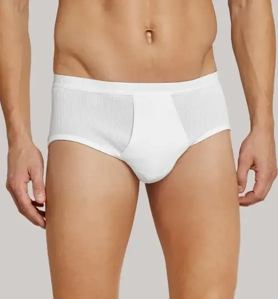 Schiesser 2-pack heren Classic slip met gulp - Wit katoenen heren slip met voorsluiting Schiesser 2-pack heren Classic slip met gulp - Wit katoenen heren slip met voorsluiting