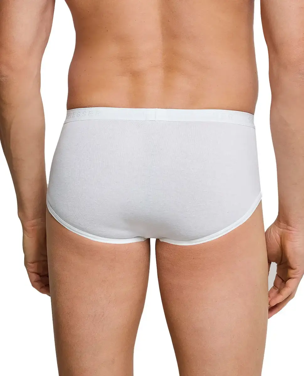 Schiesser 2-pack heren Classic slip met gulp - Wit katoenen heren slip met voorsluiting Schiesser 2-pack heren Classic slip met gulp - Wit katoenen heren slip met voorsluiting
