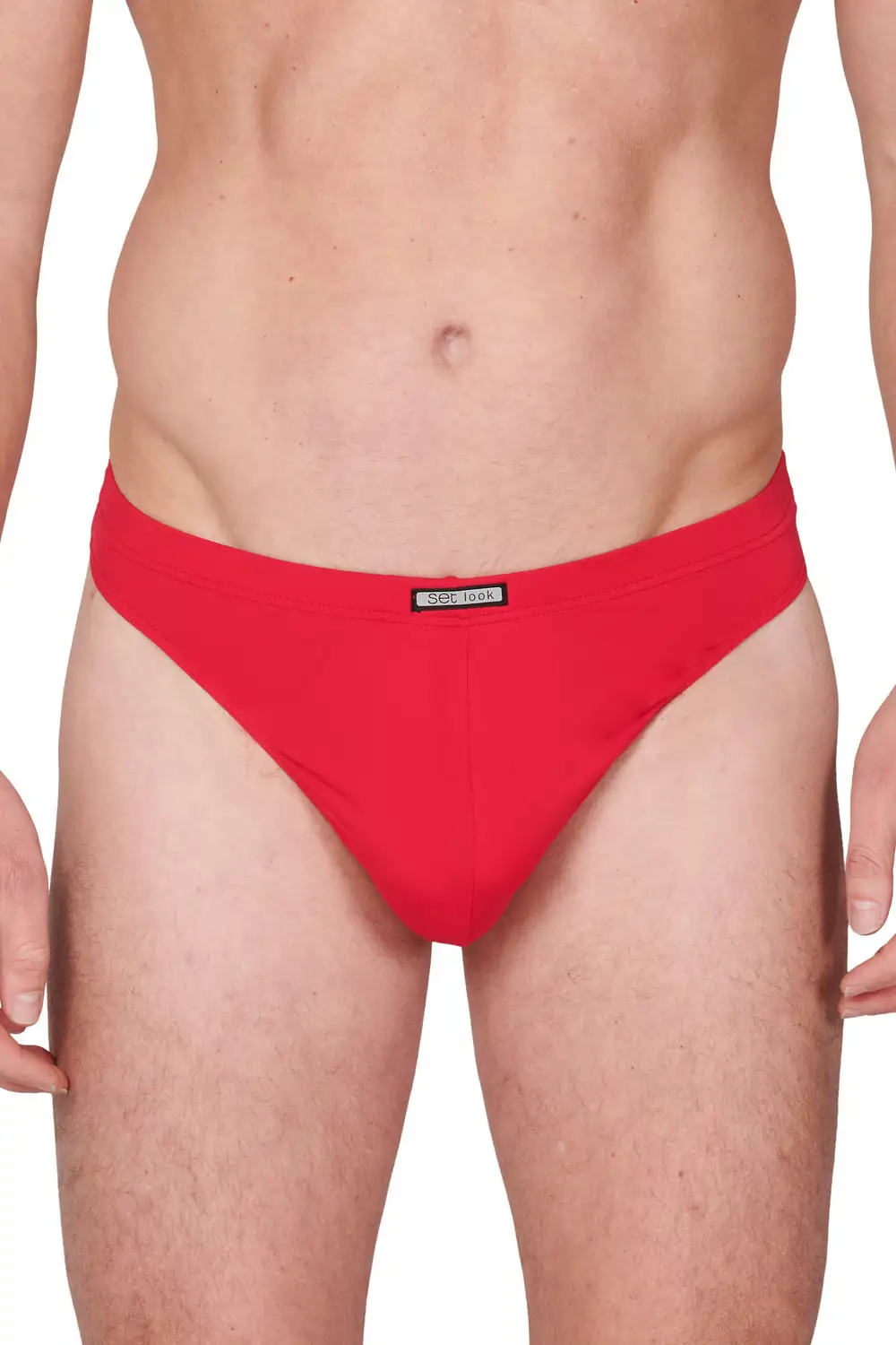 Set Look heren string micro 1478 - Microfiber mannen string - Donkerblauw - Zwart - Rood