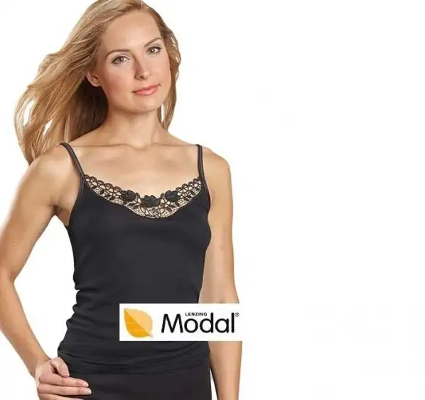 Conta dames hemd modal, kant - Comfortabele Vrouwen singlet - Spaghetti bandjes