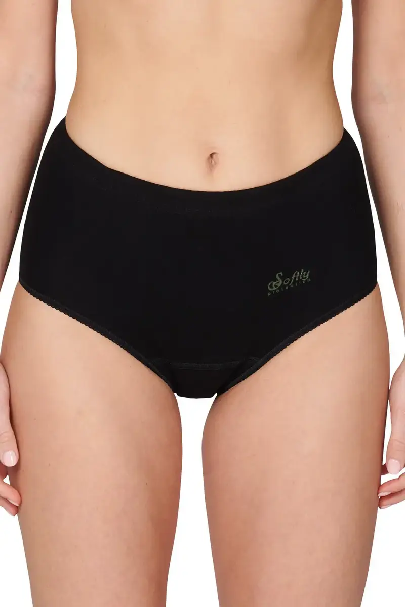 Beeren 2-pak Julia taille slip met badstof kruisje "Softly" - Hoge Katoenen dames onderbroek - Oma ondergoed