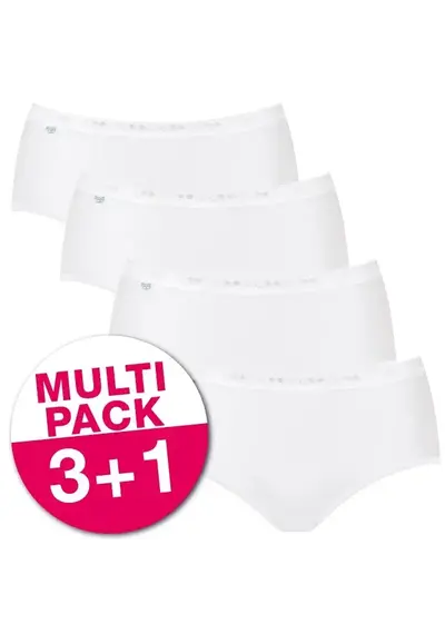 Sloggi 4-pack Basic Midi - dames heup slips (3+1 Gratis) Sloggi 4-pack Basic Midi - dames heup slips (3+1 Gratis)