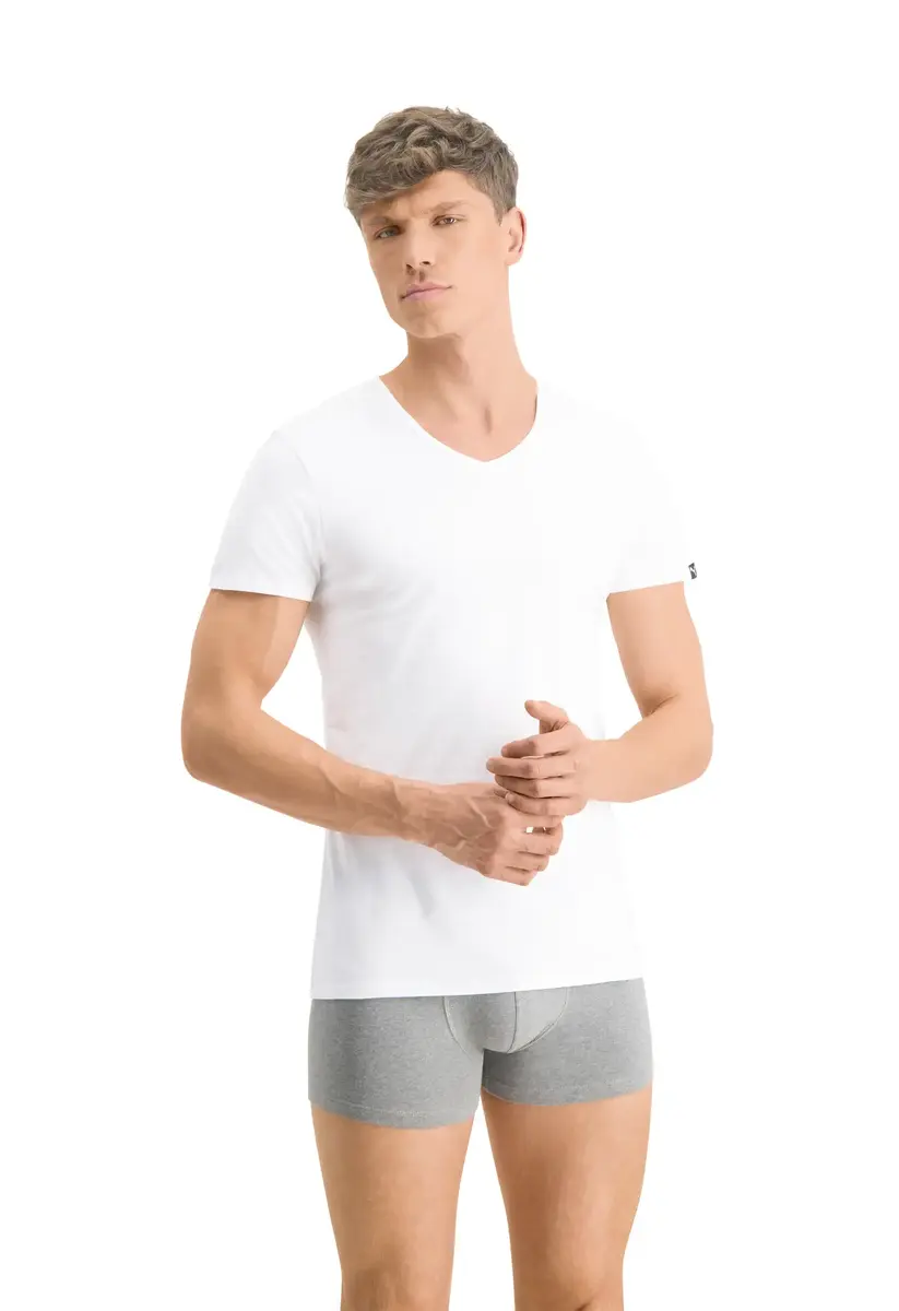 Puma 2-pack heren basic ondershirts - V-hals - Slim Fit heren T-shirt katoen Puma 2-pack heren basic ondershirts - V-hals - Slim Fit heren T-shirt katoen