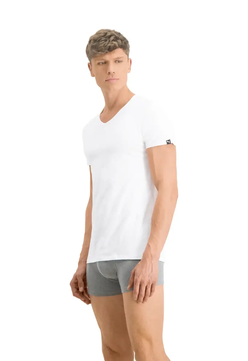 Puma 2-pack heren basic ondershirts - V-hals - Slim Fit heren T-shirt katoen Puma 2-pack heren basic ondershirts - V-hals - Slim Fit heren T-shirt katoen