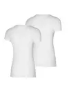 Apollo 2-pack dames T-shirts bamboe - Zachte ondershirts korte mouw - Diepe Ronde hals