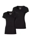 Apollo 2-pack dames T-shirts bamboe - Zachte ondershirts korte mouw - Diepe Ronde hals