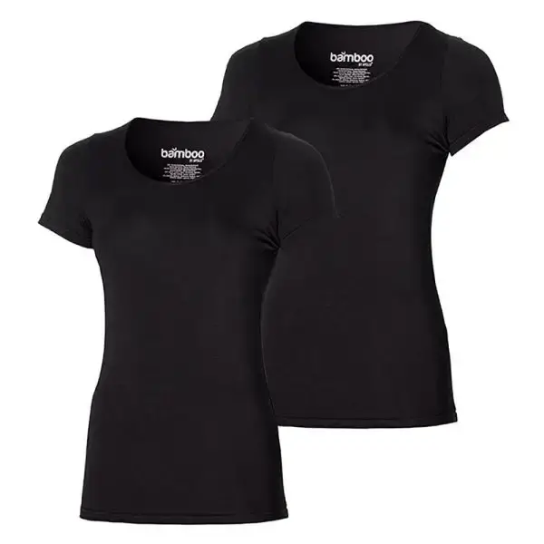 Apollo 2-pack dames T-shirts bamboe - Zachte ondershirts korte mouw - Diepe Ronde hals Apollo 2-pack dames T-shirts bamboe - Zachte ondershirts korte mouw - Diepe Ronde hals