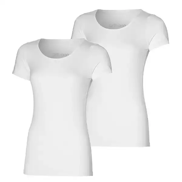 Apollo 2-pack dames T-shirts bamboe - Zachte ondershirts korte mouw - Diepe Ronde hals Apollo 2-pack dames T-shirts bamboe - Zachte ondershirts korte mouw - Diepe Ronde hals