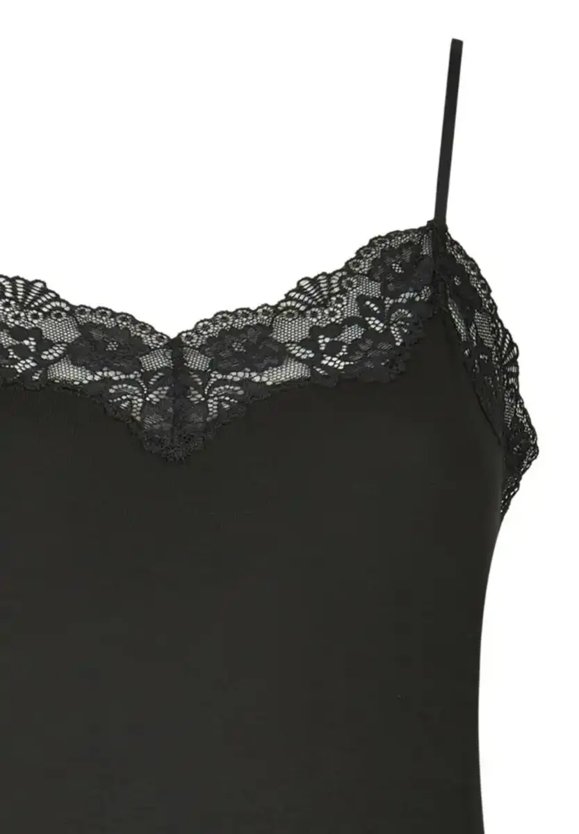 Nina von C dames hemd kant Modal spaghetti - Kanten Vrouwen onderhemd verstelbare bandjes - Nina von C dames hemd kant Modal spaghetti - Kanten Vrouwen onderhemd verstelbare bandjes -