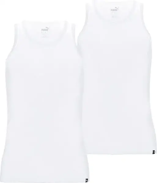 Puma 2-Pack heren hemden - Basic Tanktop - Katoenen onderhemd slim fit - Ronde hals - Zonder mouwen Puma 2-Pack heren hemden - Basic Tanktop - Katoenen onderhemd slim fit - Ronde hals - Zonder mouwen