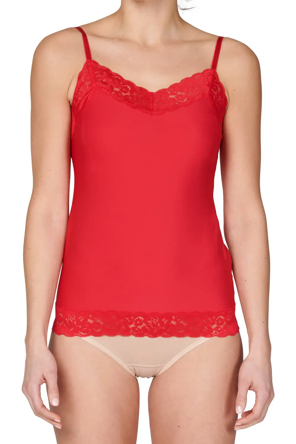 Ten Cate 31912 Secrets dames hemd kant - Spaghetti bandjes - Kanten Naadloos dames hemd microfiber - lingerie top