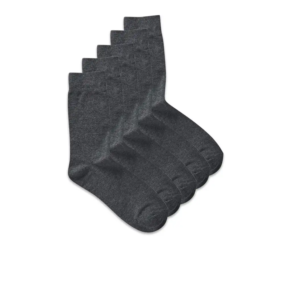 Jack & Jones 5-paar heren sokken katoen - Multipack katoenen sokken - Zwart - grijs - donkerblauw
