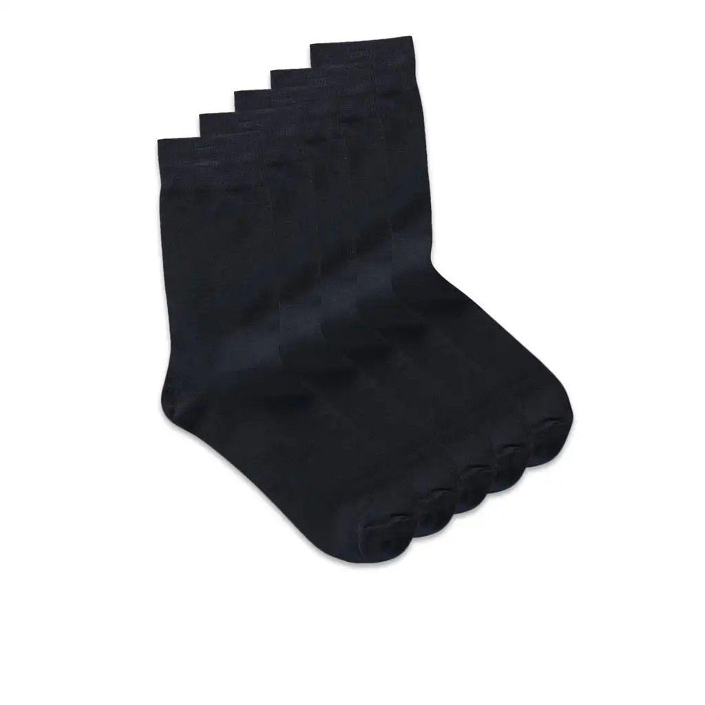 Jack & Jones 5-paar heren sokken katoen - Multipack katoenen sokken - Zwart - grijs - donkerblauw