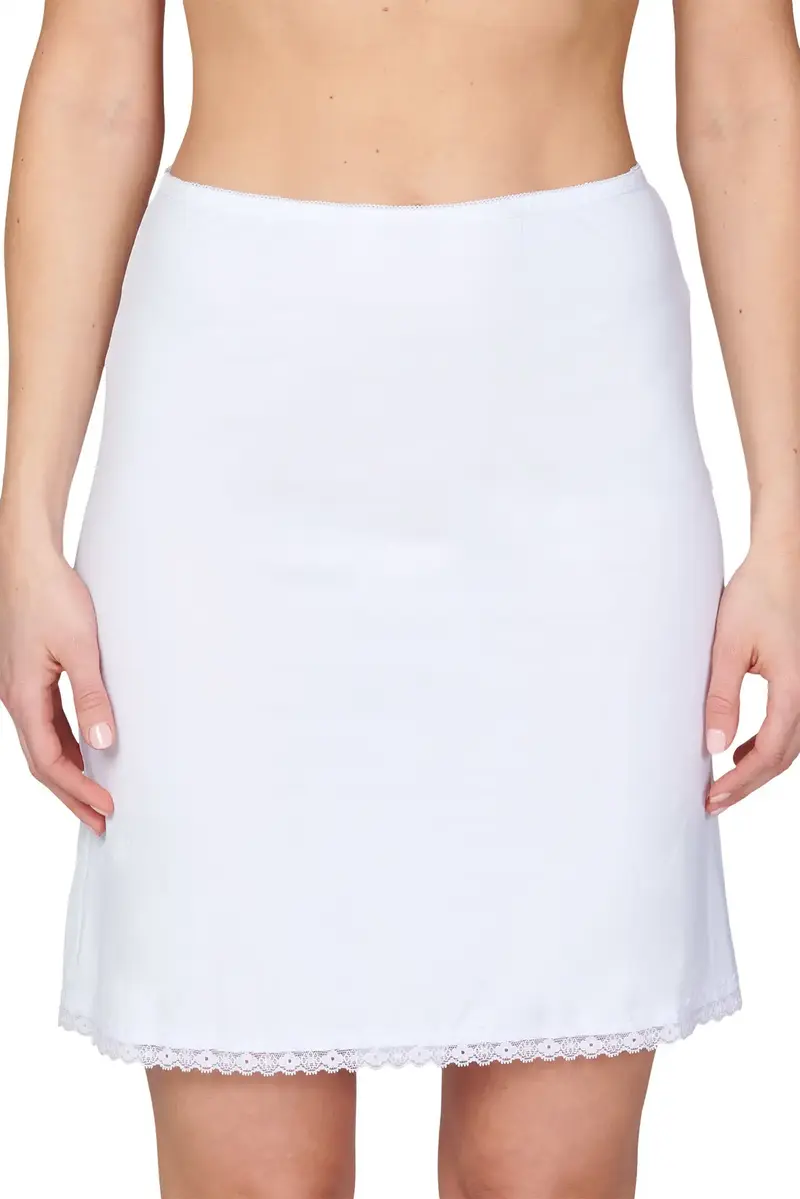 Gaubert Onderrok 49-54CM - Gladde Jupon - Wit - Zwart - Huidskleur