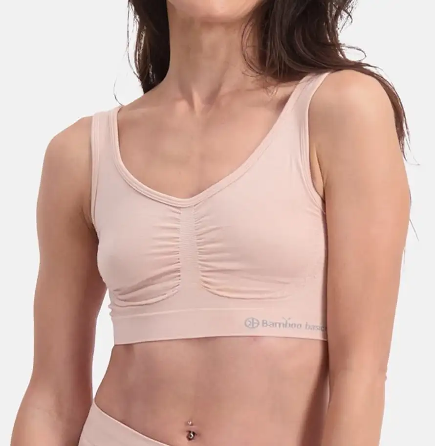Bamboo Basics 2-pak naadloze BH's - Nova - Bamboe bustier Bh tops - Zwart - Huidskleur