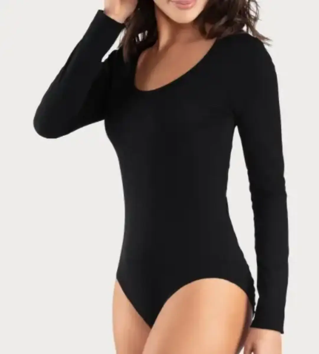 Fine Woman Body dames - Bodystocking - lange mouw - Ronde hals