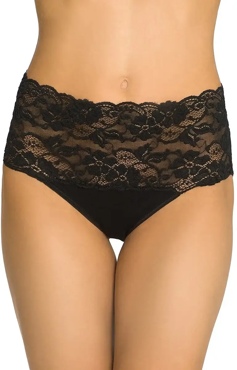 Nina von C kanten dames Taille Slip - Millefleurs - Luxe Hoge maxi slip met kant - Viscose &  modal