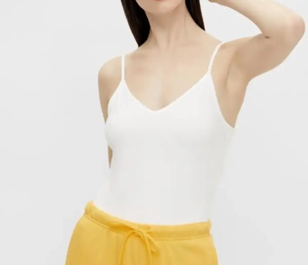 Pieces dames hemd - spaghetti bandjes - Irene - Katoenen onderhemd met smalle bandjes - Wit - Zwart