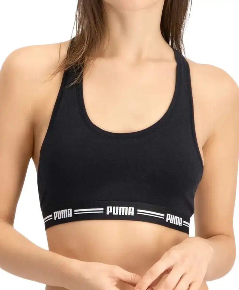 Puma Racerback Top/Bh dames - Katoenen vrouwen Bralette - Bh Top - Zwart