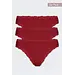 Nina von C 3-pack dames Jazzpant - Kant - Rood