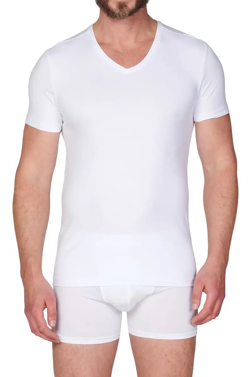 Ten Cate 2-Pack Heren T-Shirt V-hals - 32325 - Mannen ondershirts korte mouw - Elastisch biologisch katoen