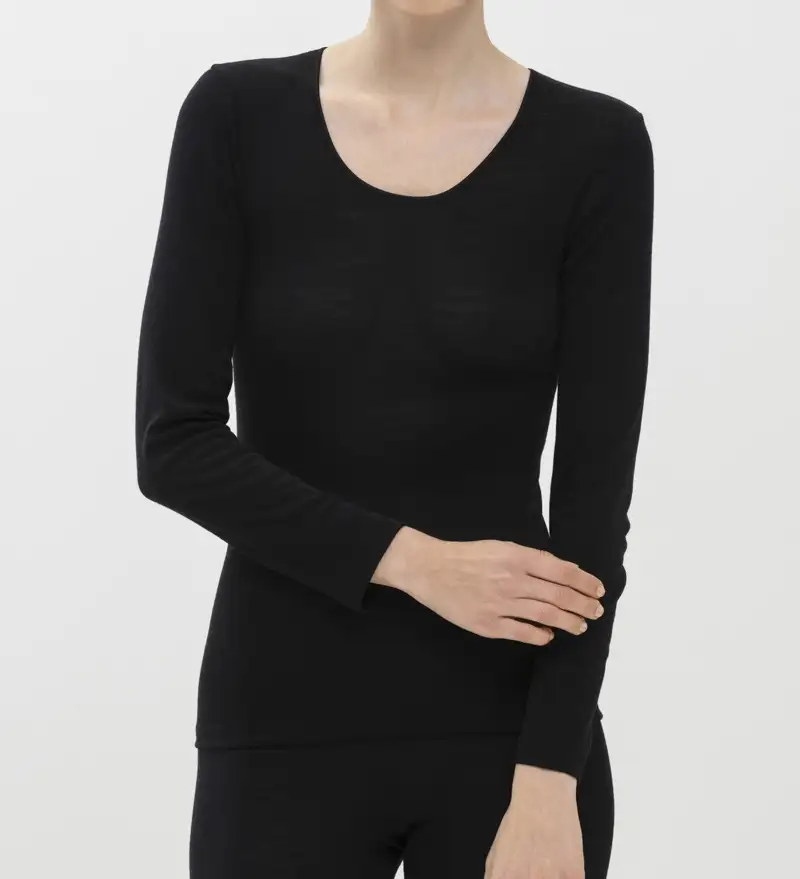 Mey dames thermo shirt Wol - Spencer - Lange mouw - Wollen thermo dames ondershirt ronde hals