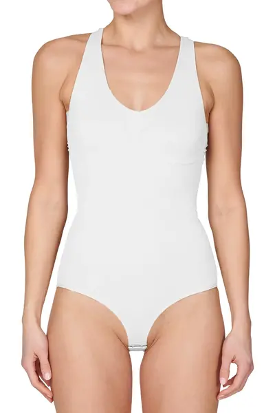 J&C corrigerende body dames - brede bandjes - Shapewear bodysuit - Wit - Huidskleur J&C corrigerende body dames - brede bandjes - Shapewear bodysuit - Wit - Huidskleur