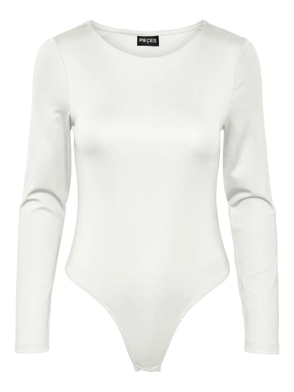 Pieces body lange mouw - PCNEJA - Bodysuit naadloos - Ronde hals - Zwart - Huidskleur - Witte body