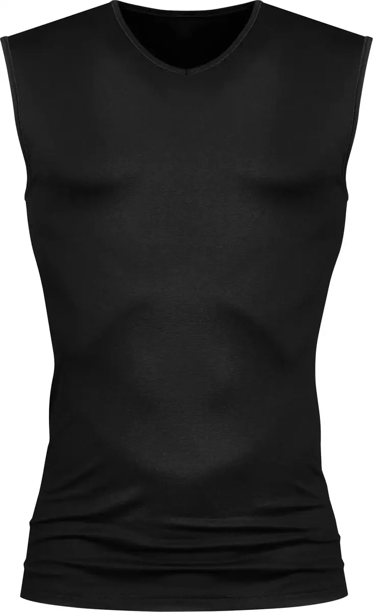 Mey heren Mouwloos shirt V-hals - Dry Cotton - Katoenen shirts zonder mouwen zwart