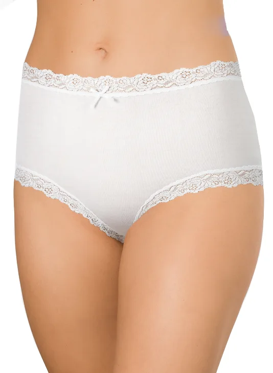 Nina von C 3-pack dames Taille slips - Kanten modal dames onderbroek - Katoenen kruisje