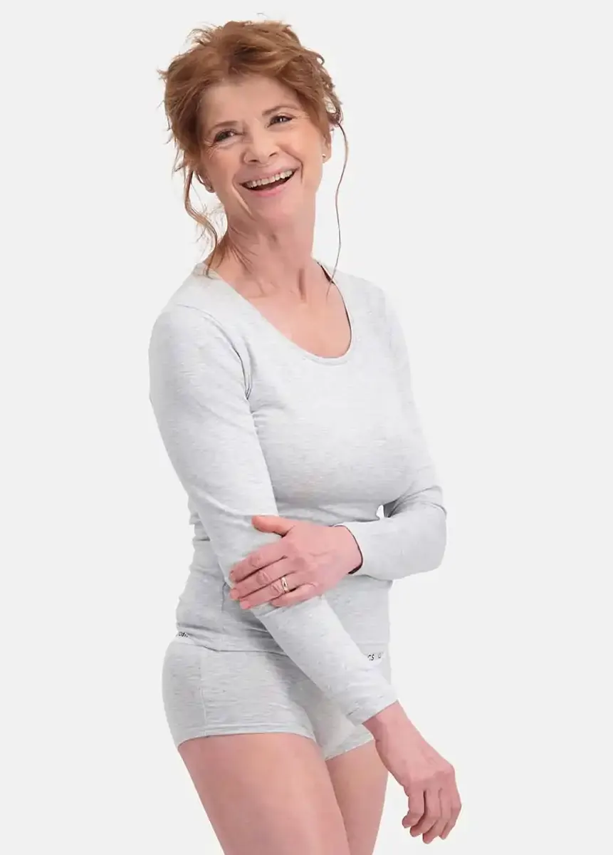 Bamboo Basics 2-pak shirts dames - Lange Mouw - Lara - Bamboe vrouwen ondershirt ronde hals