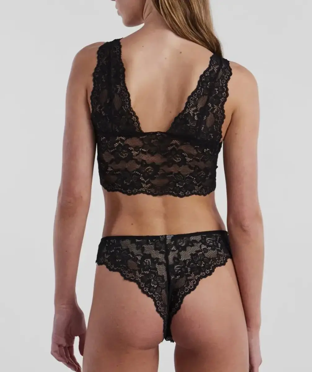 Pieces Bralette kant - Lace Bra Top - Zwarte dames kanten bh top - Pieces Bralette kant - Lace Bra Top - Zwarte dames kanten bh top -
