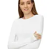 Pieces dames ondershirt lange mouw - Long Tee - Katoenen T-shirt lange mouwen - Wit - Zwart