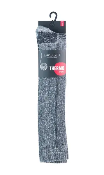Basset kniekous thermo wol heren - grijs - Hoge warm winter sokken Basset kniekous thermo wol heren - grijs - Hoge warm winter sokken