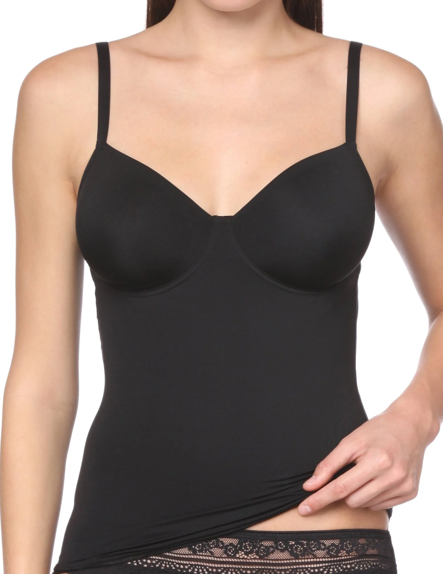 Nina von C BH hemdje met beugel zonder vulling - Secret shape - Zwart - Wit - Creme