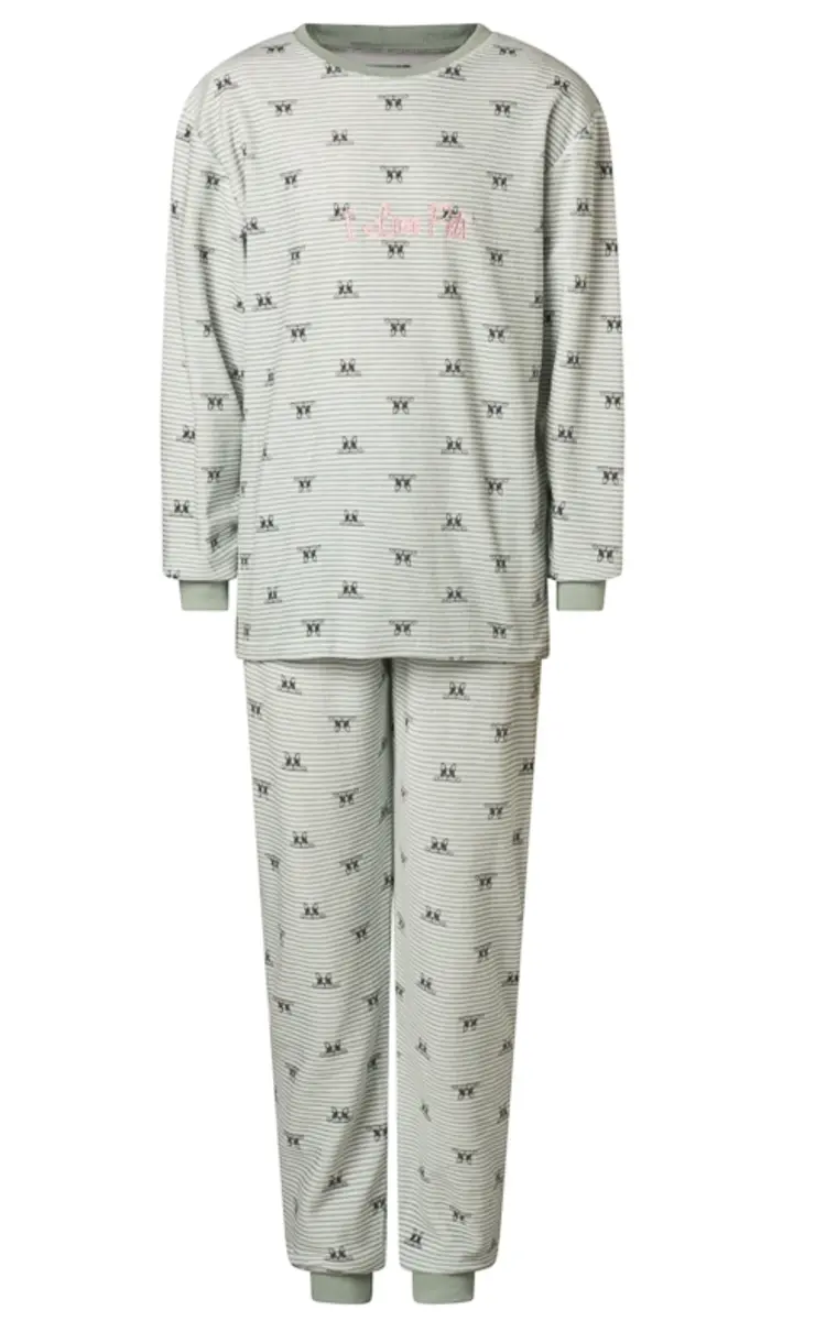 Cocodream velours meisjes pyjama - "Love Pets" Warme winter kinder pyjama