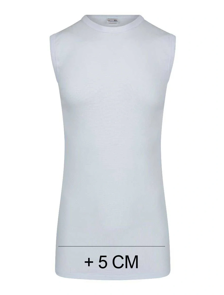 Beeren heren mouwloos shirt katoen Extra lang - Shirt zonder mouwen - wit en zwart Ondershirt