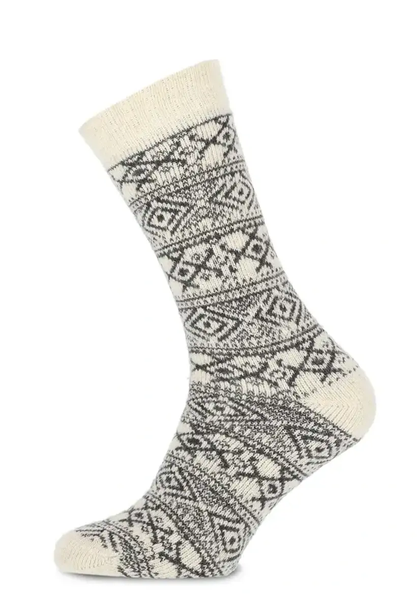 Homesocks bedsokken met wol - Warme huissokken voor de winter - Norwegian winter print - Slaapsokken