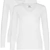 Bamboo Basics 2-pak dames shirts lange mouw V-hals - Liv