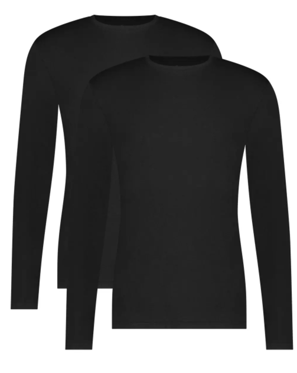 Bamboo Basics 2-pak heren ondershirts lange mouw - Ralph - Heren T-shirts ronde hals Bamboo Basics 2-pak heren ondershirts lange mouw - Ralph - Heren T-shirts ronde hals