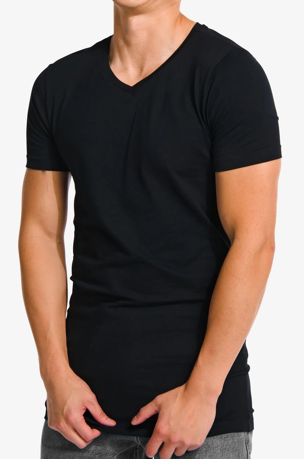 Beeren heren T-shirt V-hals M3000, Extra Lang