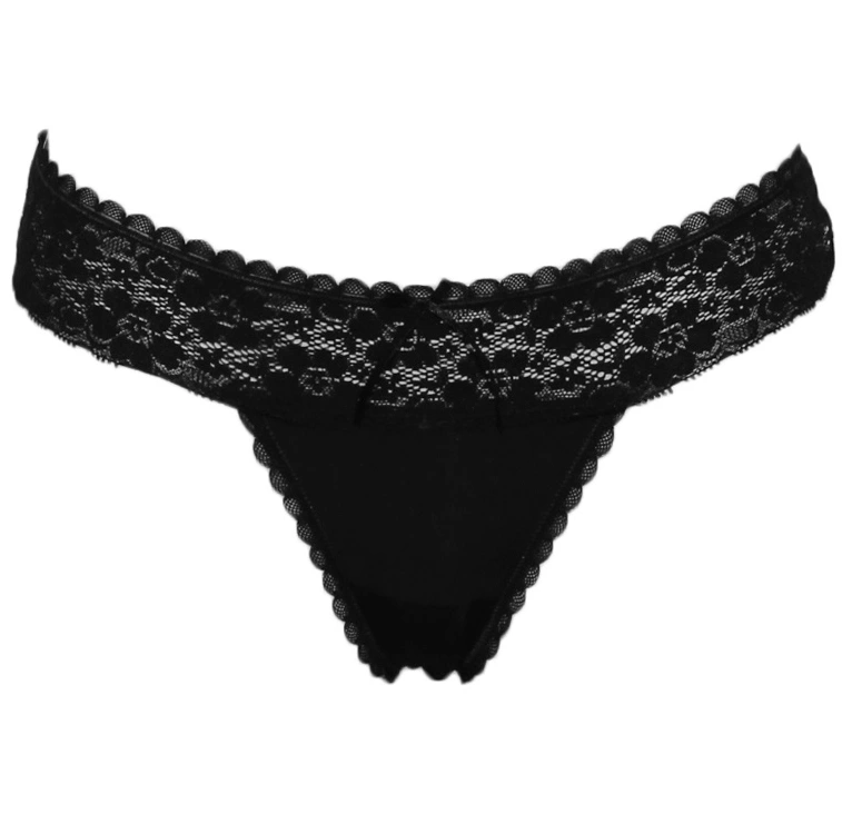 J&C dames string Kant 1605 - Kanten microfiber dames string