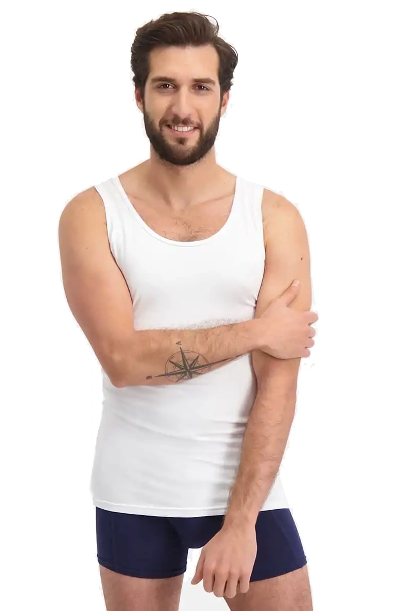 Bamboo Basics 2-pak hemd ronde hals - Stef - Bamboe heren onderhemd - Singlet heren wit en zwart