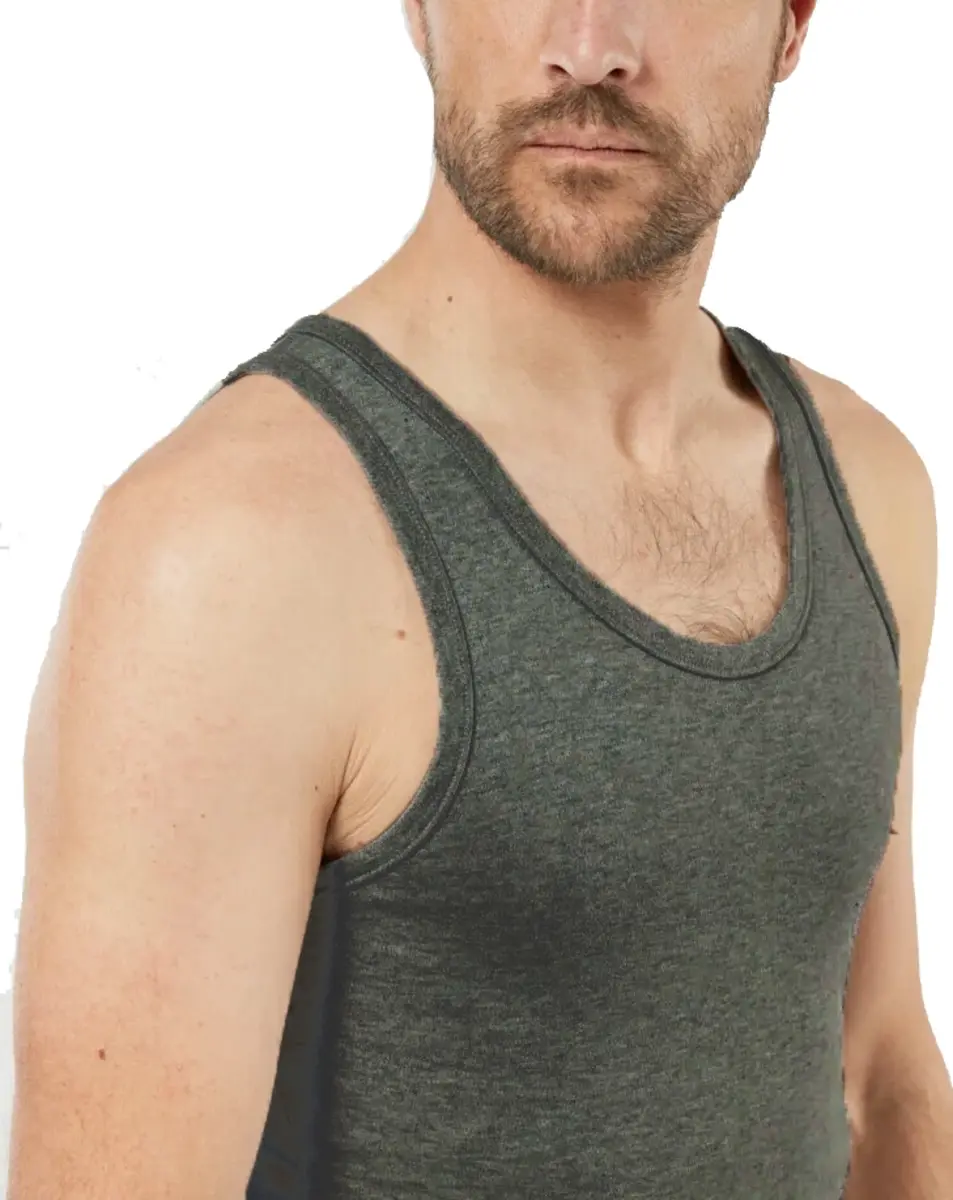 Beeren heren hemd antraciet - Katoenen onderhemd - Singlet grijs