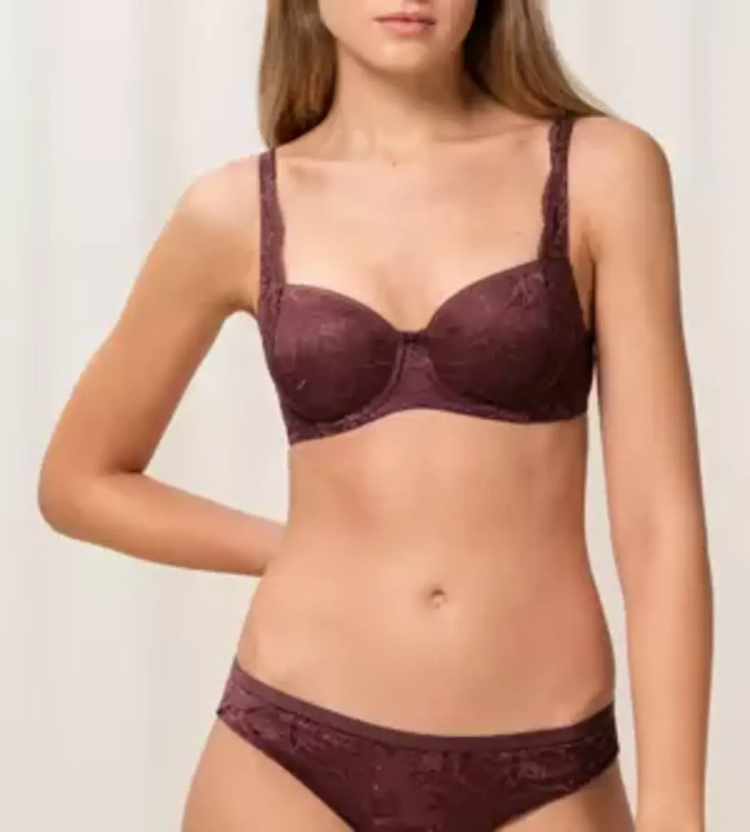 TRIUMPH BH Amourette Charm T WHP02 - Decadent Chocolate - kanten Beugel bh voorgevormd